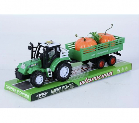 Vehicule de jucarie - Jucarie tractor cu remorca cu dovleci