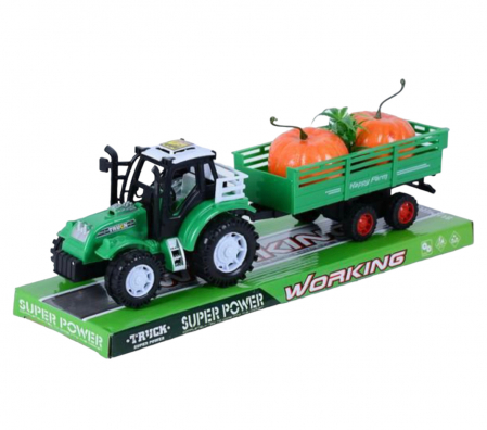 Vehicule de jucarie - Jucarie tractor cu remorca cu dovleci