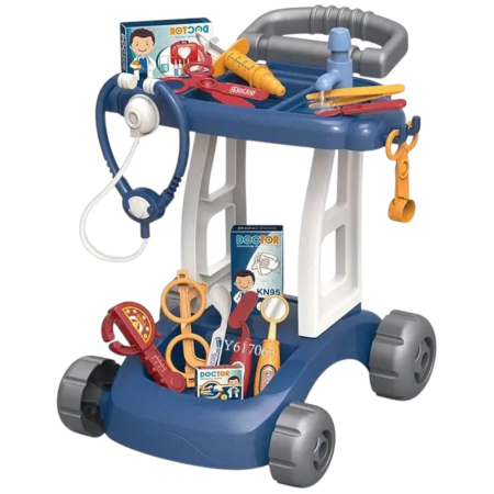 Jocuri si Jucarii - Jucarie Trusa Doctor Troller cu roti – set medical cu accesorii, albastru