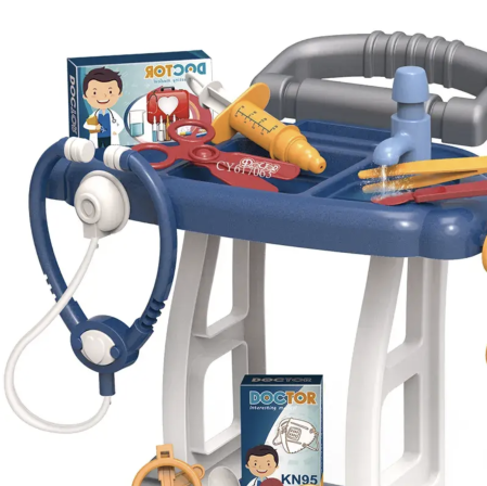 Jucarie Trusa Doctor Troller cu roti – set medical cu accesorii, albastru [2]