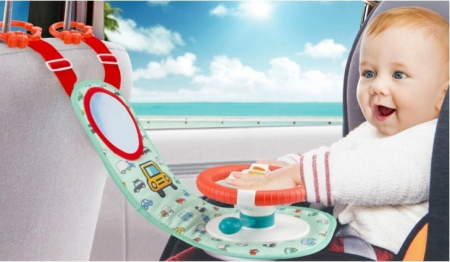 Jucarie Volan maxi de agatat in masina pentru bebe, cu muzica si oglinda [6]