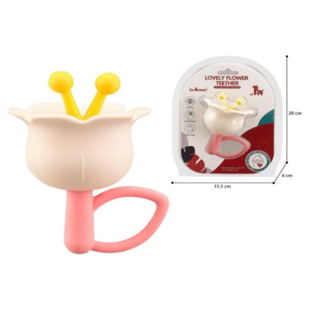 Jucarie De Dentitie Si Zornaitoare Bebe Lovely Flower Teether Duhoon Roz 0 Luni+ [3]