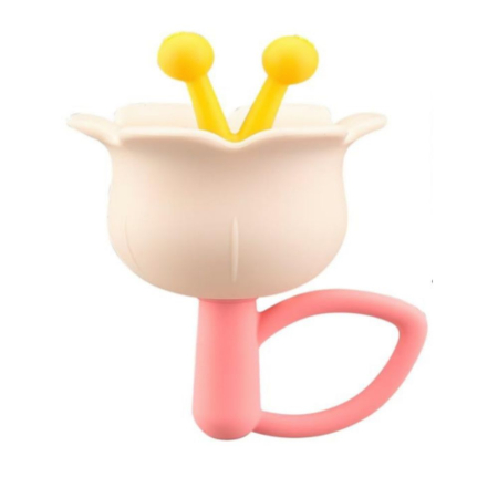 Jucarie De Dentitie Si Zornaitoare Bebe Lovely Flower Teether Duhoon Roz 0 Luni+ [4]