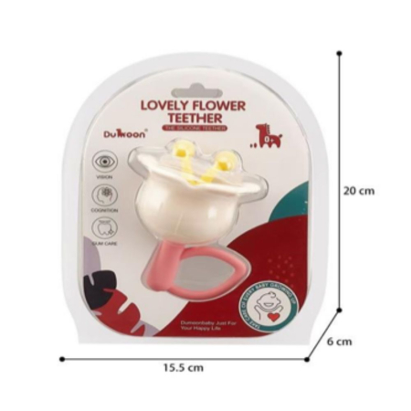 Jucarie De Dentitie Si Zornaitoare Bebe Lovely Flower Teether Duhoon Roz 0 Luni+ [5]
