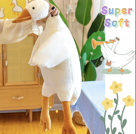 Jucariee de plus Gasca pufoasa, alba 90 cm [2]