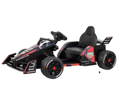 Vehicule electrice - Kart electric copii Formula 1 DLS-K09, licentiat, 12V, 2 motoare, telecomanda 2.4G, 3-9 ani, Rosu-Negru