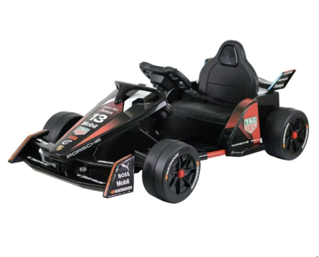 Vehicule electrice - Kart electric copii Formula 1 DLS-K09, licentiat, 12V, 2 motoare, telecomanda 2.4G, 3-9 ani, Rosu-Negru
