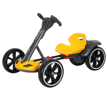 La plimbare - Kart Electric Pliabil Pentru Copii, 12V, Bluetooth, 3-7 Ani, Galben
