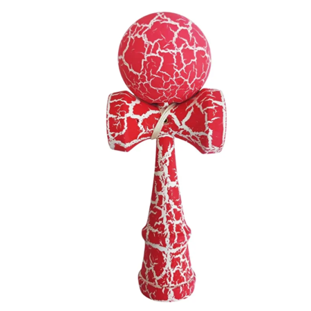 Kendama - Kendama Cracked 18 cm, din lemn, rosu