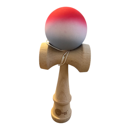 Kendama USA 18 cm, rosu-alb-gri, cauciucata, din lemn [3]