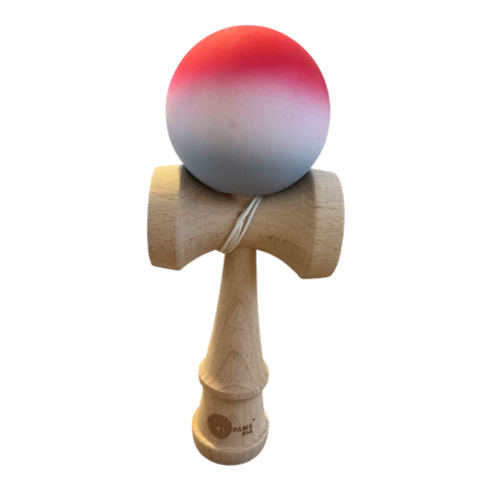 Kendama USA 18 cm, rosu-alb-gri, cauciucata, din lemn [5]