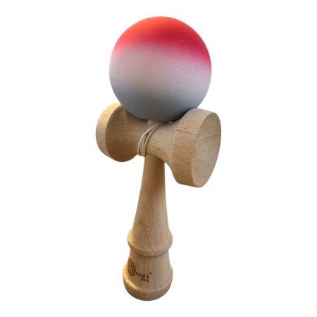 Kendama USA 18 cm, rosu-alb-gri, cauciucata, din lemn [6]