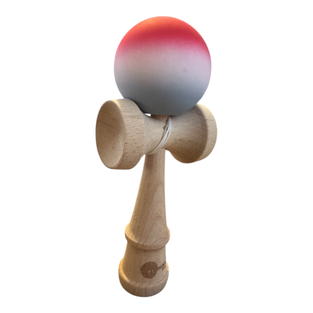 Kendama USA 18 cm, rosu-alb-gri, cauciucata, din lemn [4]