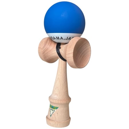 Kendama Japan Heart Beat's, 18 cm, Albastru-Alb Rubber Grip, din lemn [5]