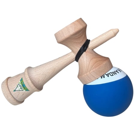 Kendama Japan Heart Beat's, 18 cm, Albastru-Alb Rubber Grip, din lemn [4]