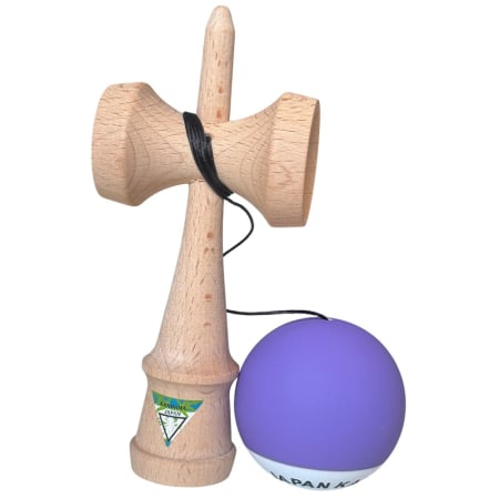 Kendama Japan Heart Beat's, 18 cm, Lavander-Alb Rubber Grip, din lemn [2]