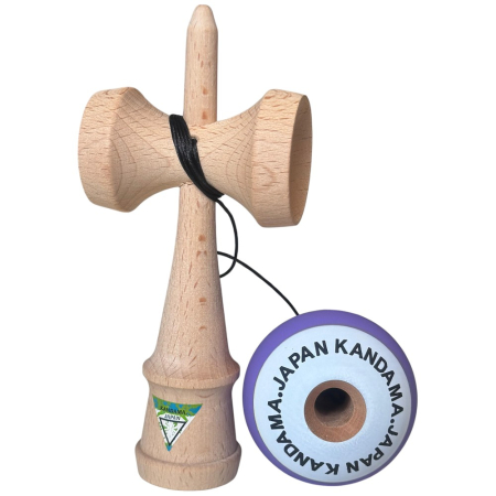 Kendama Japan Heart Beat's, 18 cm, Lavander-Alb Rubber Grip, din lemn [3]