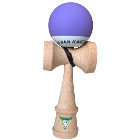 Jocuri si Jucarii - Kendama Japan Heart Beat's, 18 cm, Lavander-Alb Rubber Grip, din lemn