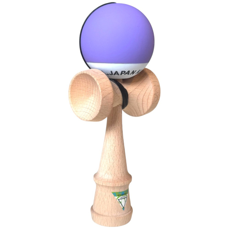 Jocuri si Jucarii - Kendama Japan Heart Beat's, 18 cm, Lavander-Alb Rubber Grip, din lemn