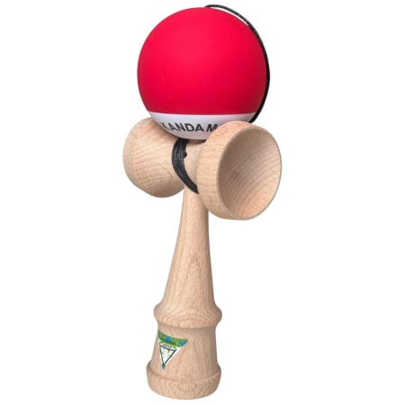 Kendama Japan Heart Beat's, 18 cm, Rosu-Alb Rubber Grip, din lemn [5]