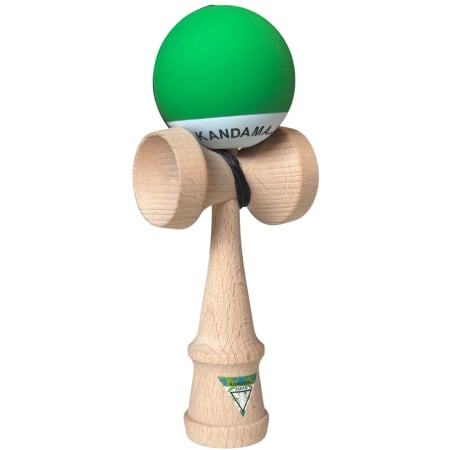 Kendama - Kendama Japan Heart Beat's, 18 cm, Verde-Alb Rubber Grip, din lemn