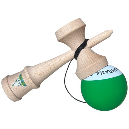 Kendama Japan Heart Beat's, 18 cm, Verde-Alb Rubber Grip, din lemn [4]