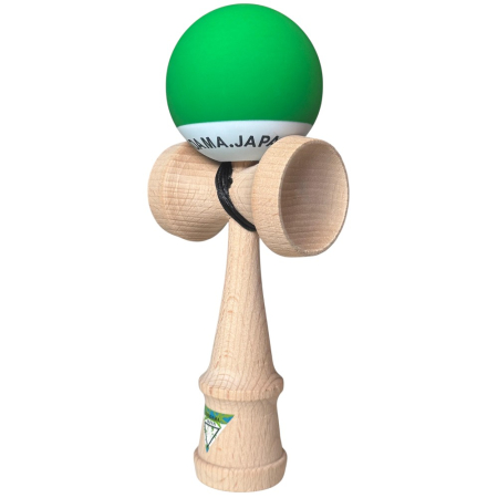 Kendama Japan Heart Beat's, 18 cm, Verde-Alb Rubber Grip, din lemn [5]