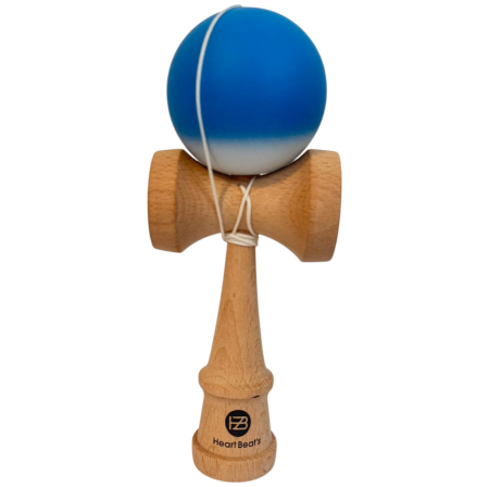 Kendama Original 18 cm, alb-albastru, cauciucata, din lemn [3]