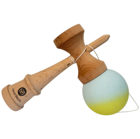 Kendama Original 18 cm, bleu-galben, cauciucata, din lemn [2]