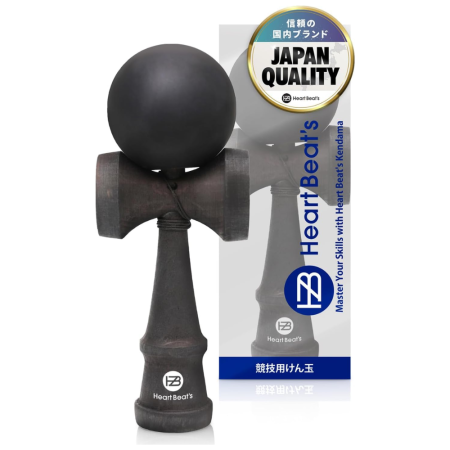 Kendama - Kendama Heart Beat's 18 cm, negru, din lemn