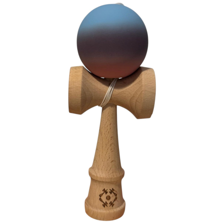 Kendama Original 18 cm, roz-mov-bleu, cauciucata, din lemn [2]