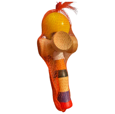 Kendama cu 4 cupe, 18 cm, galben, din lemn [4]