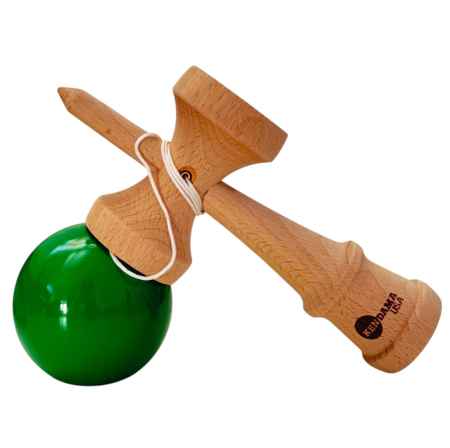 Kendama USA lucioasa, 18 cm, Verde, din lemn [2]