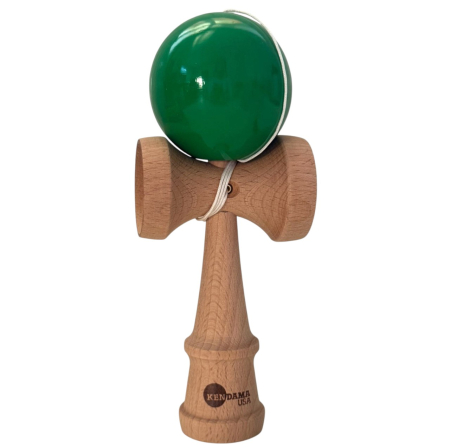 Jocuri si Jucarii - Kendama USA lucioasa, 18 cm, Verde, din lemn