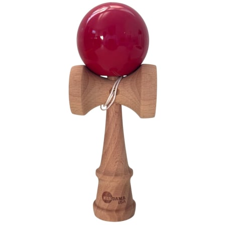 Jocuri si Jucarii - Kendama USA lucioasa, 18 cm, Rosu, din lemn