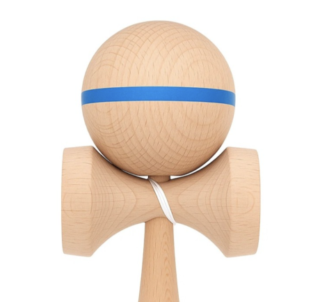 Kendama X Original, 18 cm, natur cu dunga albastra, din lemn [4]