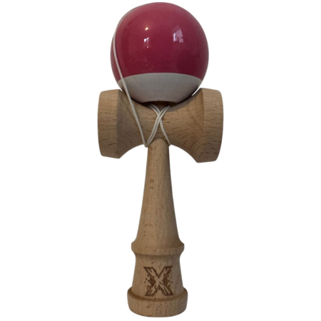 Kendama X original Super Sticky, 18 cm, roz-alb, din lemn [5]