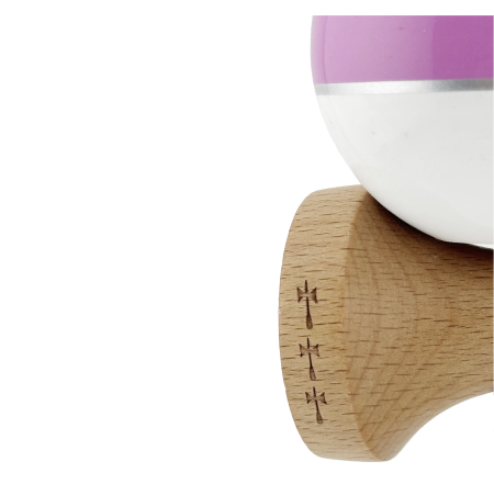 Kendama X Royal King Size, Super Sticky cupe mari, Alb-Roz-Negru dungi aurii [5]
