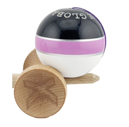 Kendama X Royal King Size, Super Sticky cupe mari, Alb-Roz-Negru dungi aurii [6]
