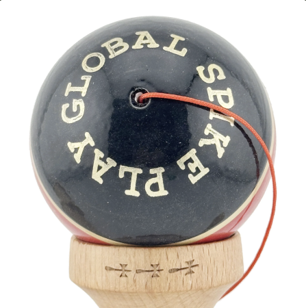 Kendama X Royal King Size, Super Sticky cupe mari, Alb-Rosu-Negru dungi aurii [6]