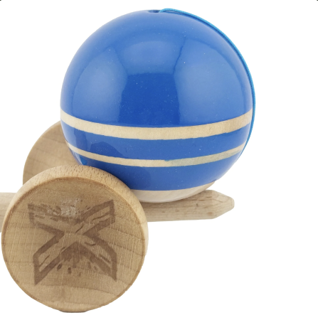 Kendama X Royal King Size, Super Sticky cupe mari, Albastru-Natur cu dungi [3]