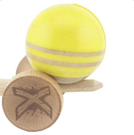 Kendama X Royal King Size, Super Sticky cupe mari, Galben-Natur cu dungi [3]