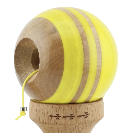 Kendama X Royal King Size, Super Sticky cupe mari, Galben-Natur cu dungi [4]