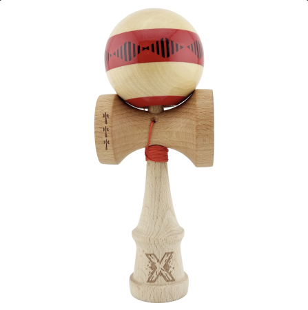 Kendama X Royal King Size, Super Sticky cupe mari, Natur-Rosu romb Alb [7]