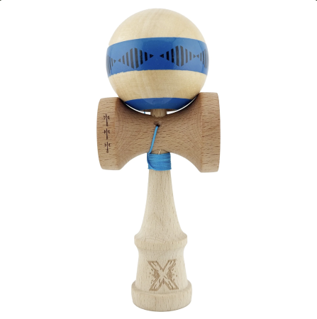 Kendama X Royal King Size, Super Sticky cupe mari, Natur-Rosu romb Albastru [7]