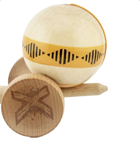 Kendama X Royal King Size, Super Sticky cupe mari, Natur-Rosu romb Portocaliu [3]