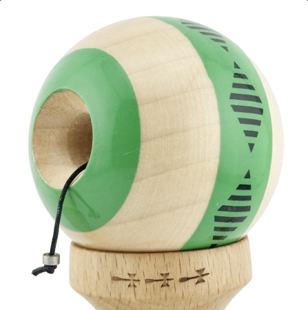 Kendama X Royal King Size, Super Sticky cupe mari, Natur-Verde romb Alb [3]