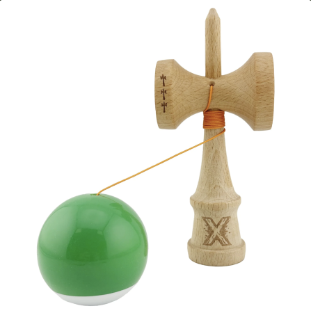 Kendama X Royal King Size, Super Sticky cupe mari, Verde-Alb [2]