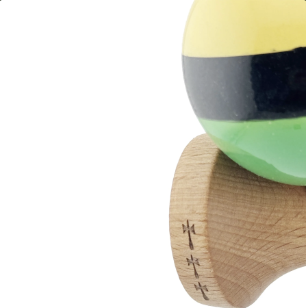 Kendama X Royal King Size, Super Sticky cupe mari, Verde-Negru-Galben [5]