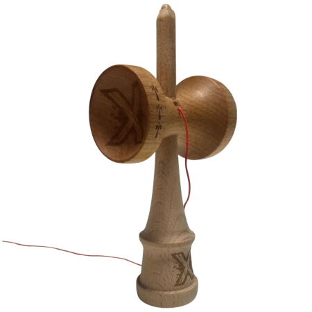 Kendama X Royal King Size, Super Sticky cupe mari, Alb-Rosu-Negru dungi aurii [15]